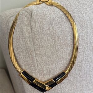 Napier Gold and Black Statement Necklace